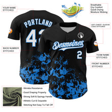 Charger l'image dans la galerie, Custom Black White-Powder Blue Splatter Authentic Baseball Jersey