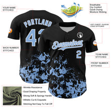 Charger l'image dans la galerie, Custom Black Light Blue-White Splatter Authentic Baseball Jersey