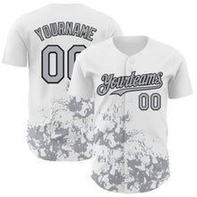 Charger l'image dans la galerie, Custom White Gray-Black Splatter Authentic Baseball Jersey