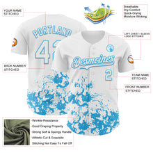 Charger l'image dans la galerie, Custom White Sky Blue Splatter Authentic Baseball Jersey