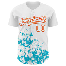 Charger l'image dans la galerie, Custom White Orange-Lakes Blue Splatter Authentic Baseball Jersey