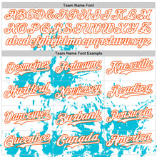 Charger l'image dans la galerie, Custom White Orange-Lakes Blue Splatter Authentic Baseball Jersey