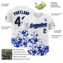 Charger l'image dans la galerie, Custom White Black-Thunder Blue Splatter Authentic Baseball Jersey