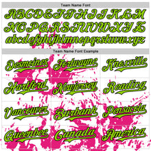 Charger l'image dans la galerie, Custom White Neon Green Black-Pink Splatter Authentic Baseball Jersey