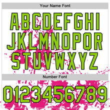 Charger l'image dans la galerie, Custom White Neon Green Black-Pink Splatter Authentic Baseball Jersey