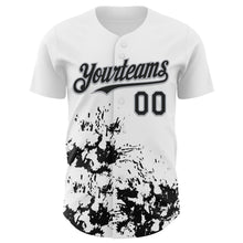 Charger l'image dans la galerie, Custom White Black-Gray Splatter Authentic Baseball Jersey