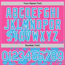 Charger l'image dans la galerie, Custom Pink Sky Blue-White Splatter Authentic Baseball Jersey