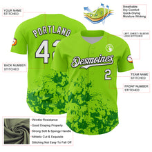 Load image into Gallery viewer, Custom Neon Green White Black-Green Splatter Authentic Baseball Jersey