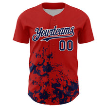 Charger l'image dans la galerie, Custom Red Navy-White Splatter Authentic Baseball Jersey