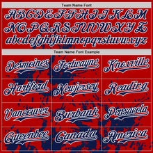 Charger l'image dans la galerie, Custom Red Navy-White Splatter Authentic Baseball Jersey