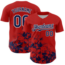 Charger l'image dans la galerie, Custom Red Navy-White Splatter Authentic Baseball Jersey