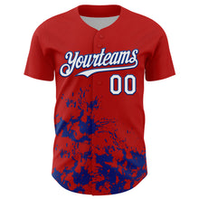 Charger l'image dans la galerie, Custom Red White-Royal Splatter Authentic Baseball Jersey