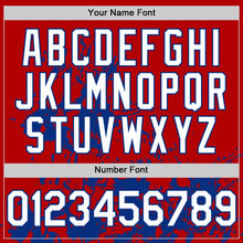 Charger l'image dans la galerie, Custom Red White-Royal Splatter Authentic Baseball Jersey