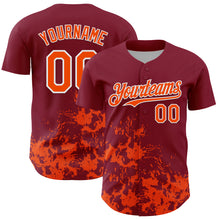 Загрузить изображение в средство просмотра галереи, Custom Crimson Orange-White Splatter Authentic Baseball Jersey