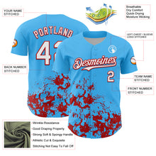 Загрузить изображение в средство просмотра галереи, Custom Sky Blue White-Red Splatter Authentic Baseball Jersey