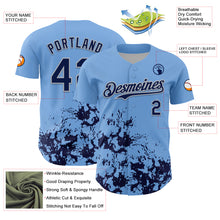 Charger l'image dans la galerie, Custom Light Blue Navy-Gray Splatter Authentic Baseball Jersey