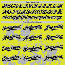 Charger l'image dans la galerie, Custom Neon Yellow Black-Gray Splatter Authentic Baseball Jersey