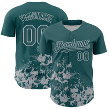 Charger l'image dans la galerie, Custom Midnight Green Gray Splatter Authentic Baseball Jersey