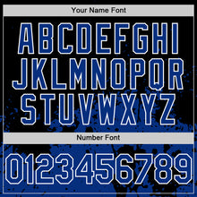 Charger l'image dans la galerie, Custom Black Royal-White Abstract Splatter Grunge Authentic Baseball Jersey