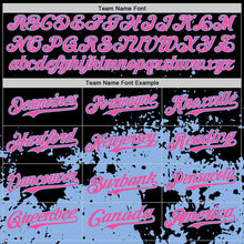 Charger l'image dans la galerie, Custom Black Pink-Light Blue Abstract Splatter Grunge Authentic Baseball Jersey