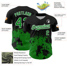 Load image into Gallery viewer, Custom Black Grass Green-White Abstract Splatter Grunge Authentic Baseball Jersey