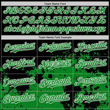 Load image into Gallery viewer, Custom Black Grass Green-White Abstract Splatter Grunge Authentic Baseball Jersey