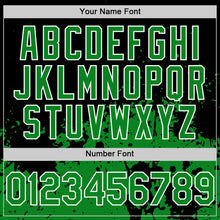Load image into Gallery viewer, Custom Black Grass Green-White Abstract Splatter Grunge Authentic Baseball Jersey