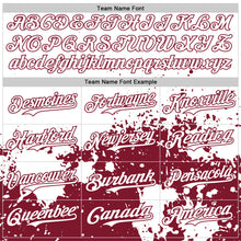 Charger l'image dans la galerie, Custom White Crimson Abstract Splatter Grunge Authentic Baseball Jersey