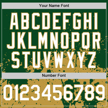 Laden Sie das Bild in den Galerie-Viewer, Custom Green White-Old Gold Abstract Splatter Grunge Authentic Baseball Jersey