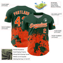Загрузить изображение в средство просмотра галереи, Custom Green Orange-White Abstract Splatter Grunge Authentic Baseball Jersey