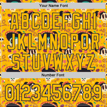 Laden Sie das Bild in den Galerie-Viewer, Custom Gold Navy Sugar Skull Day of the Dead Mexican Folk Art Authentic Baseball Jersey