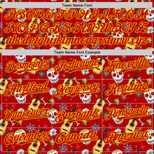 Load image into Gallery viewer, Custom Red Gold Sugar Skull Day of the Dead Mexican Folk Art Authentic Baseball Jersey