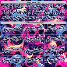 Загрузить изображение в средство просмотра галереи, Custom Black Navy Hot Pink Blue-White Sugar Skull Day of the Dead Mexican Folk Art Authentic Baseball Jersey