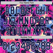 Загрузить изображение в средство просмотра галереи, Custom Black Navy Hot Pink Blue-White Sugar Skull Day of the Dead Mexican Folk Art Authentic Baseball Jersey