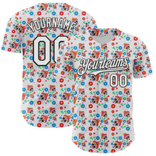 Load image into Gallery viewer, Custom White Black Sugar Skull Day of the Dead Mexican Folk Art Authentic Baseball Jersey