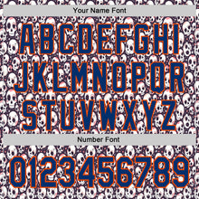 Charger l'image dans la galerie, Custom White US Navy Blue-Orange Sugar Skull Day of the Dead Mexican Folk Art Authentic Baseball Jersey