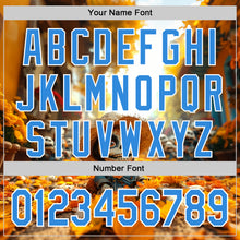 Load image into Gallery viewer, Custom White Electric Blue Sugar Skull Day of the Dead Mexican Folk Art Authentic Baseball Jersey