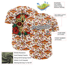 Load image into Gallery viewer, Custom Cream Steel Gray-White Sugar Skull Day of the Dead Mexican Folk Art Authentic Baseball Jersey