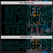 Charger l'image dans la galerie, Custom Black Teal-Gray Bowling Doodle Split Authentic Baseball Jersey