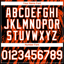 Laden Sie das Bild in den Galerie-Viewer, Custom Black White-Orange 3D Pattern Design Splatter Torn Sharp Brush Stroke Authentic Baseball Jersey