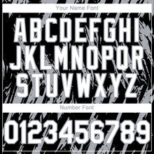 Laden Sie das Bild in den Galerie-Viewer, Custom Black White-Gray 3D Pattern Design Splatter Torn Sharp Brush Stroke Authentic Baseball Jersey