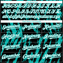 Load image into Gallery viewer, Custom Black White-Aqua 3D Pattern Design Splatter Torn Sharp Brush Stroke Authentic Baseball Jersey