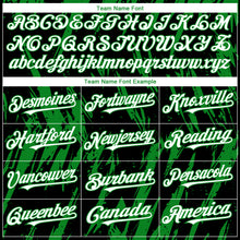 Load image into Gallery viewer, Custom Black White-Grass Green 3D Pattern Design Splatter Torn Sharp Brush Stroke Authentic Baseball Jersey