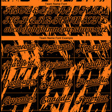 Load image into Gallery viewer, Custom Black Bay Orange 3D Pattern Design Splatter Torn Sharp Brush Stroke Authentic Baseball Jersey