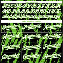 Load image into Gallery viewer, Custom Black White-Aurora Green 3D Pattern Design Splatter Torn Sharp Brush Stroke Authentic Baseball Jersey