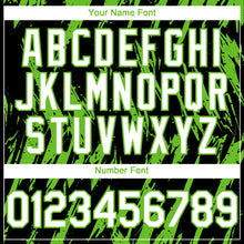 Load image into Gallery viewer, Custom Black White-Aurora Green 3D Pattern Design Splatter Torn Sharp Brush Stroke Authentic Baseball Jersey