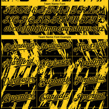 Load image into Gallery viewer, Custom Black Yellow 3D Pattern Design Splatter Torn Sharp Brush Stroke Authentic Baseball Jersey