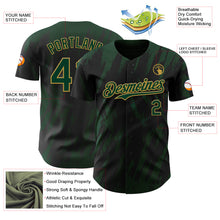 Charger l'image dans la galerie, Custom Black Green-Old Gold 3D Pattern Design Splatter Torn Sharp Brush Stroke Authentic Baseball Jersey