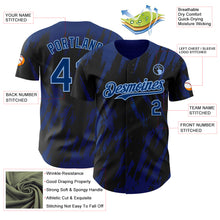 Load image into Gallery viewer, Custom Black US Navy Blue-Light Blue 3D Pattern Design Splatter Torn Sharp Brush Stroke Authentic Baseball Jersey