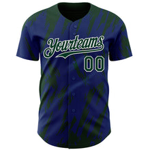 Charger l'image dans la galerie, Custom Royal Green-White 3D Pattern Design Splatter Torn Sharp Brush Stroke Authentic Baseball Jersey